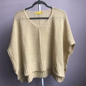 oversized cream v neck sweater